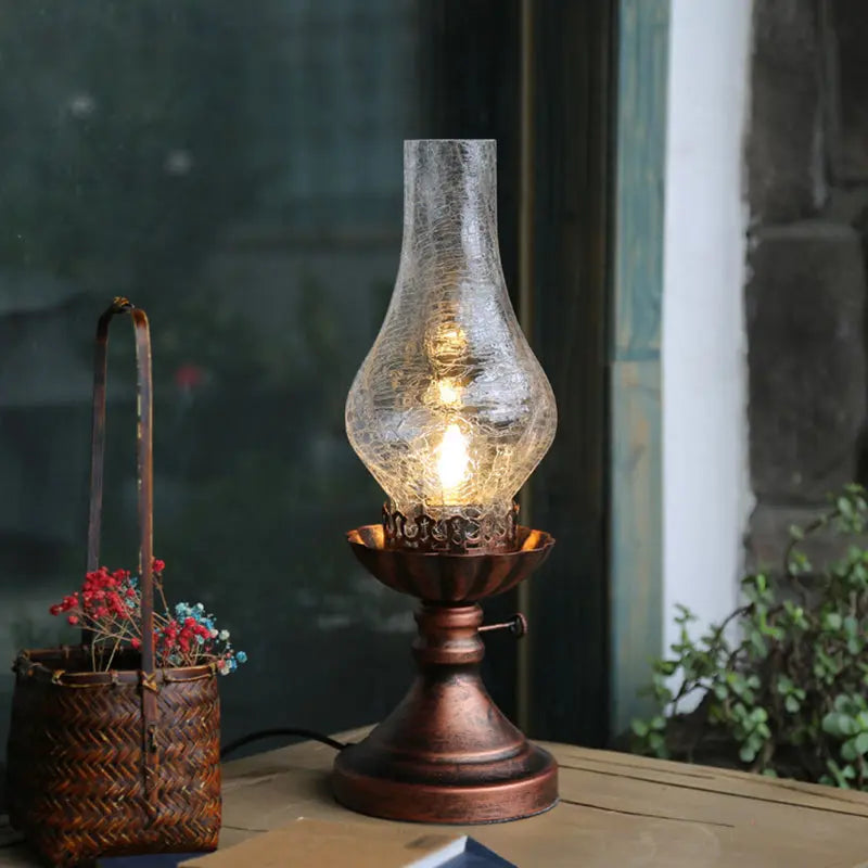 Éclat Rétro - Lampe de Table avec Abat-jour en Verre Craykle - Rynova