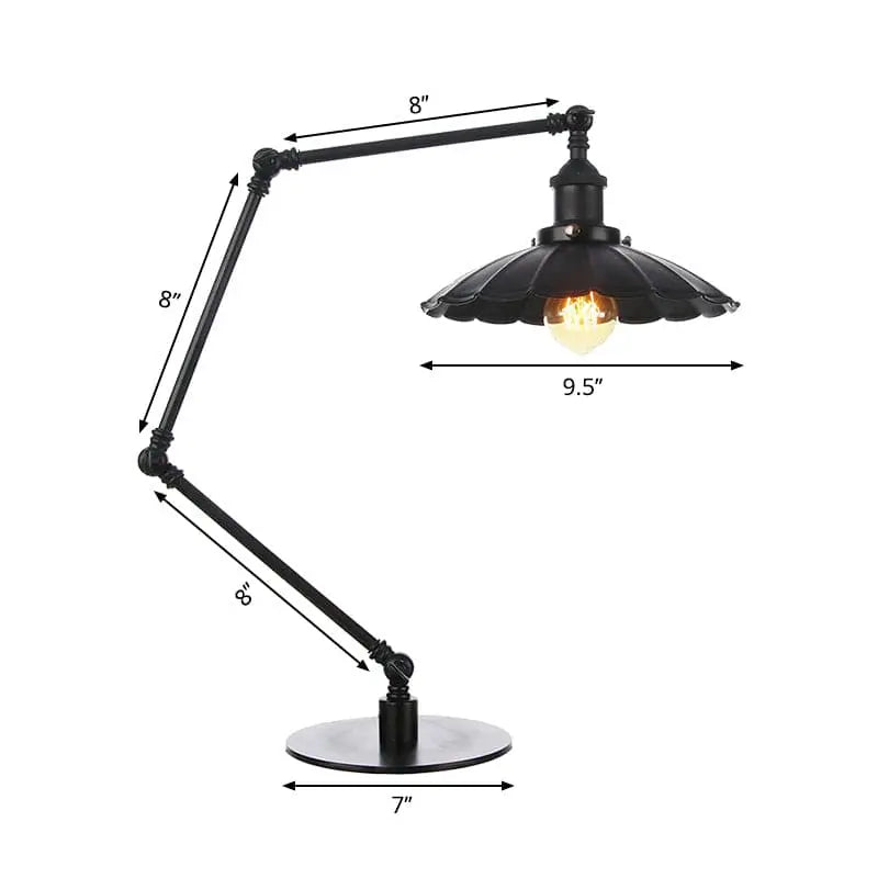LumiVintage – Lampe Réglable Rétro avec Abat-jour Métallique Sculpté - Rynova