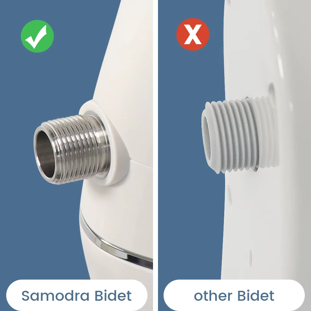 SAMODRA - Attache Bidet Ultra Mince pour Siège de Toilette - Double Buse, Pression d'Eau Réglable, Non Électrique - Rynova