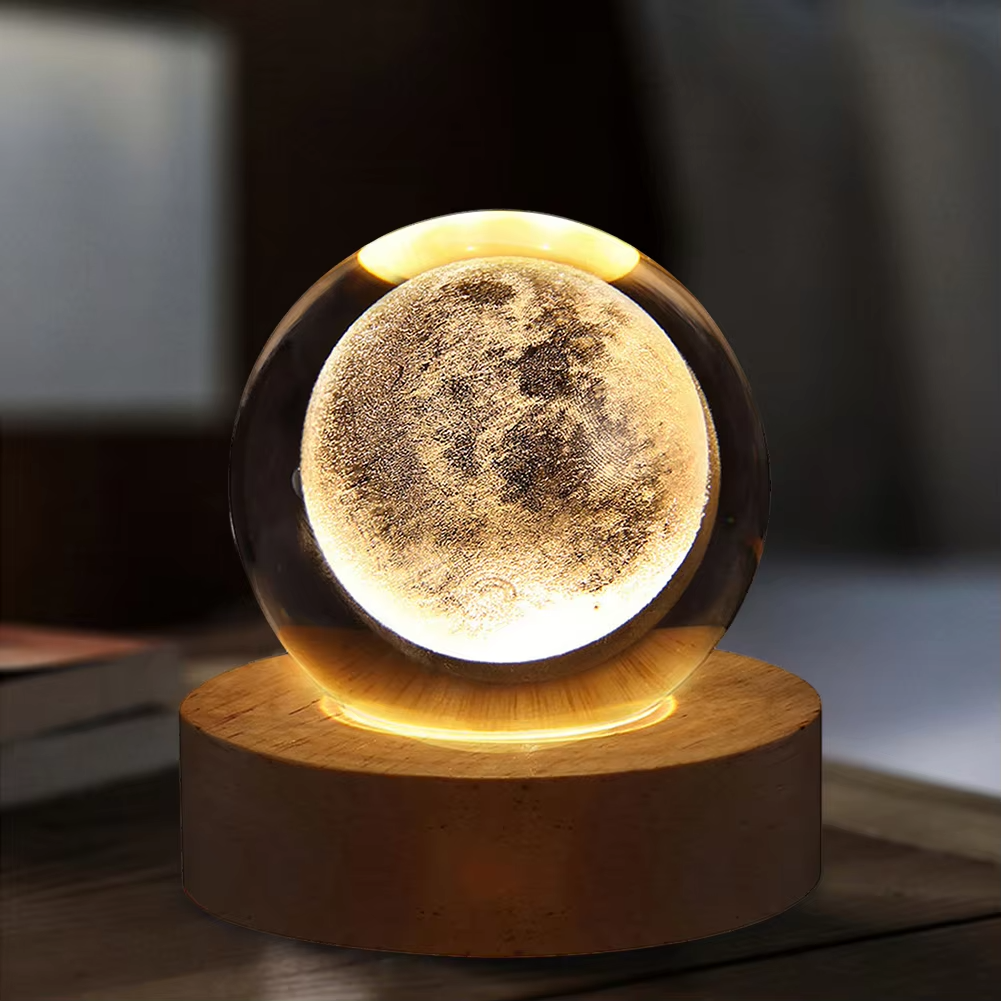 GALAXIE Éblouissante - Lampe à Crystal 3D avec Projections Planétaires - Éclairage USB Ambiance Cozy - Rynova