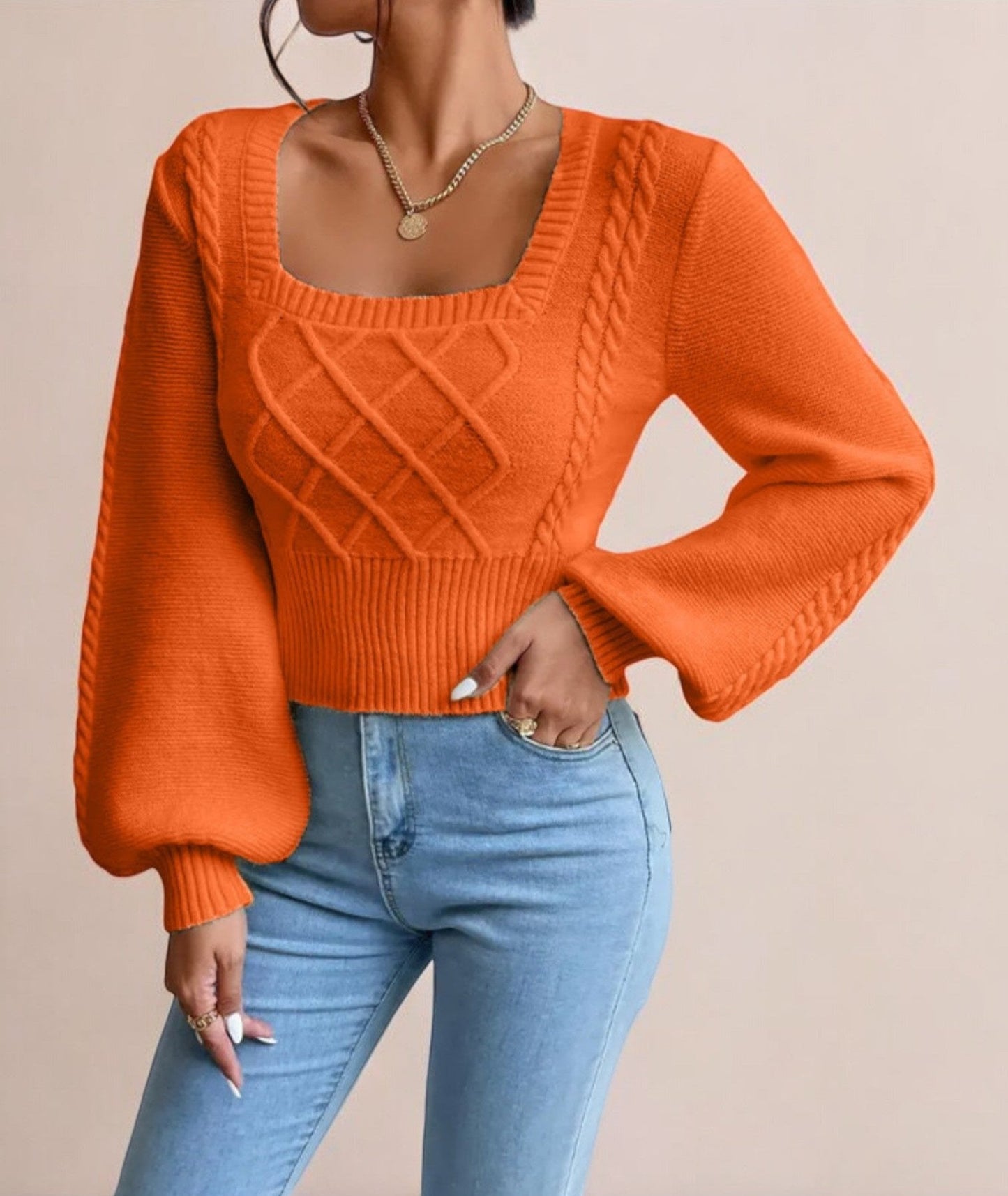 ÉléganceCarré – Pull Femme Col Carré Chic et Moderne - Rynova