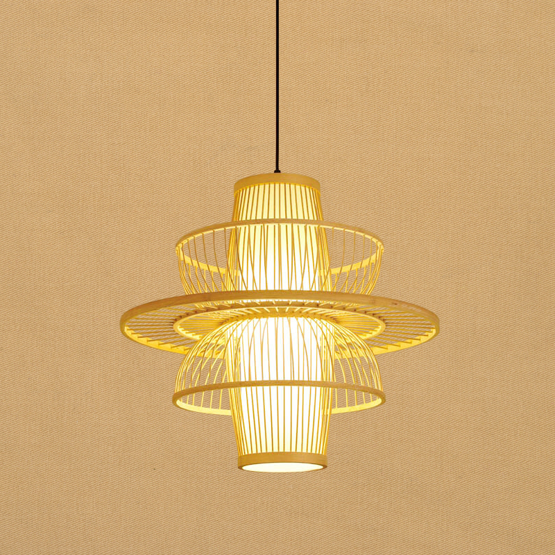 ÉléganceBamboo – Luminaire en Bambou Noir et Beige - Rynova