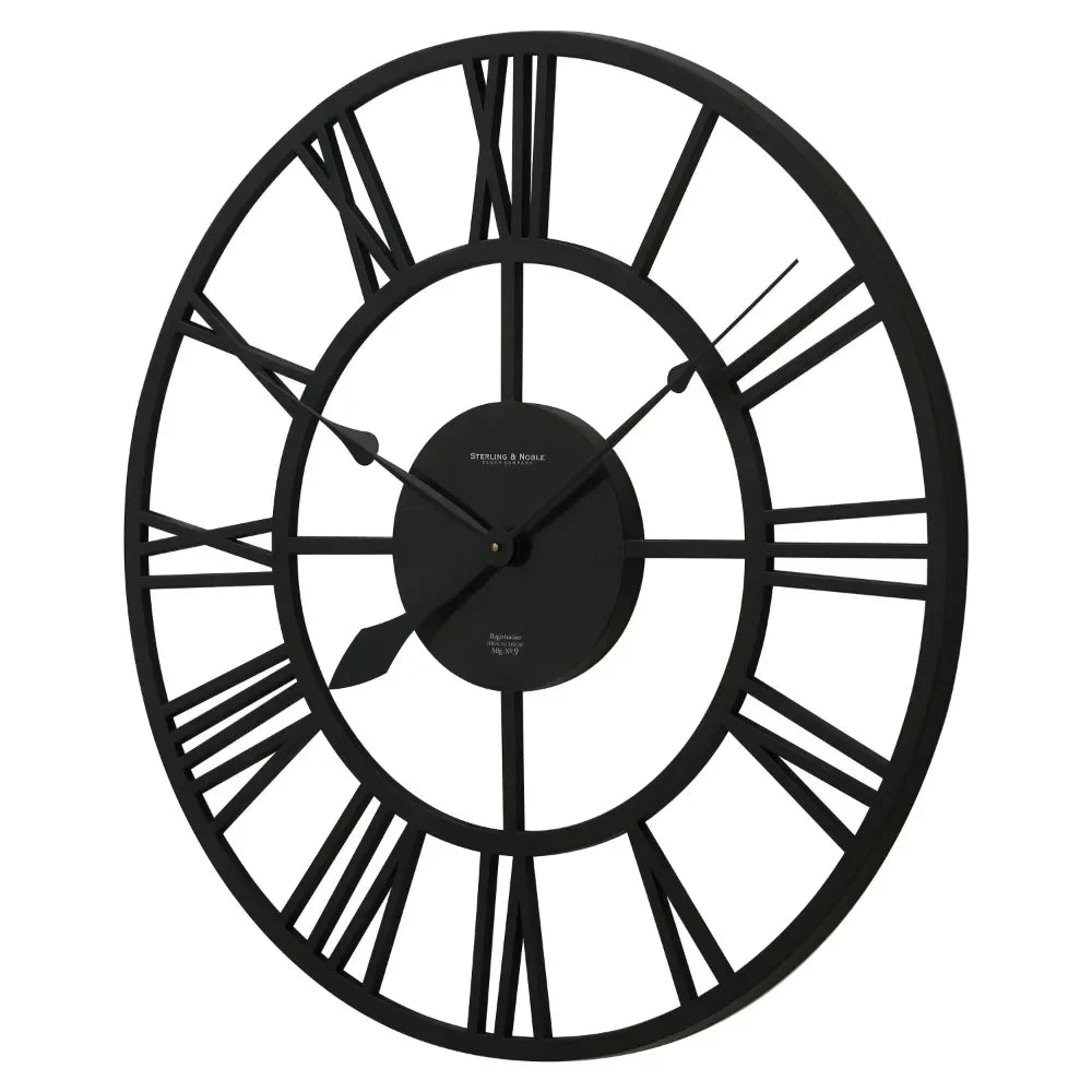 ÉléganceTemps – Horloge Murale Rétro avec Chiffres Romains, Style Ouvert - Rynova