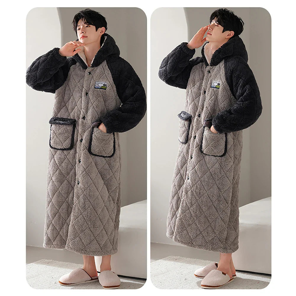 ChaleurDouce – Peignoir à Capuche 3 Couches pour Homme - Rynova