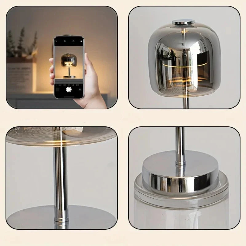 LumièreNord - Lampe de Table Décorative en Verre au Design Épuré - Rynova