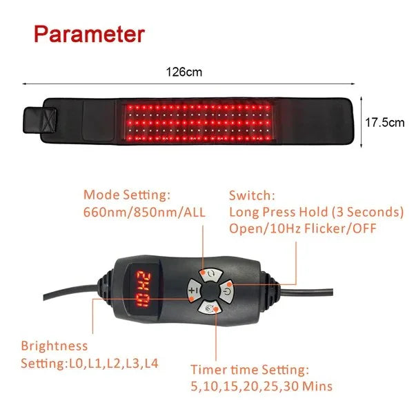 Luxora - Ceinture de thérapie par lumière LED rouge - Rynova