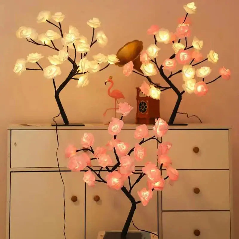 FleurLumière - Lampe de Table Éclairante en Forme de Rose - Rynova