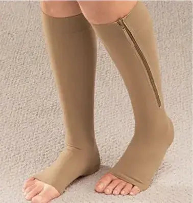 CompressioZip - Chaussettes de Compression Ouvertes avec Fermeture Éclair - Rynova