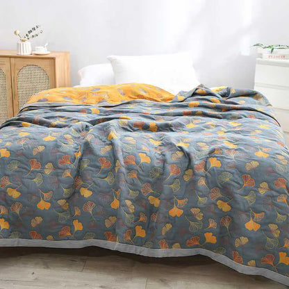 EcoLeaf - Ensemble de literie avec housse de couette réversible en coton à motifs de feuilles - Rynova