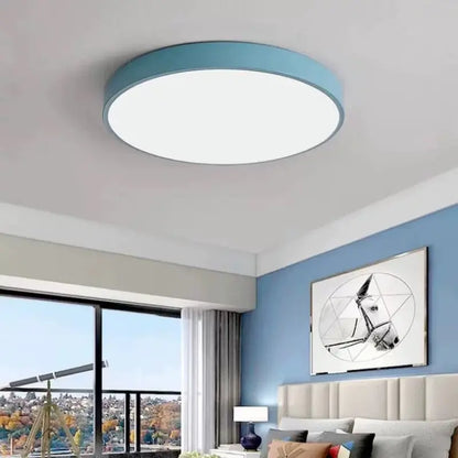 LuminaRose - Lampe de Plafond LED Ronde Moderne en Métal Rose et Gris - Rynova