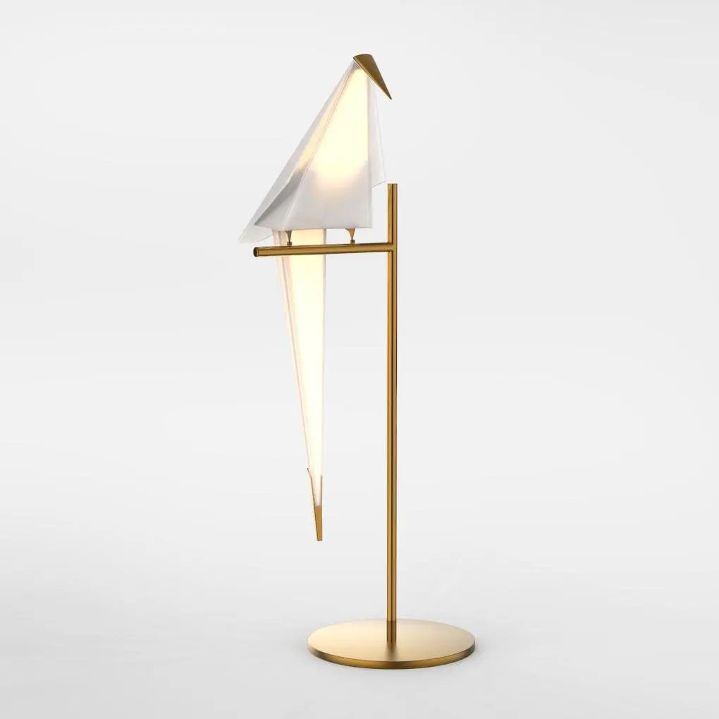 LumiOr - Lampe de Table Dorée avec Design Origami en Grue - Rynova