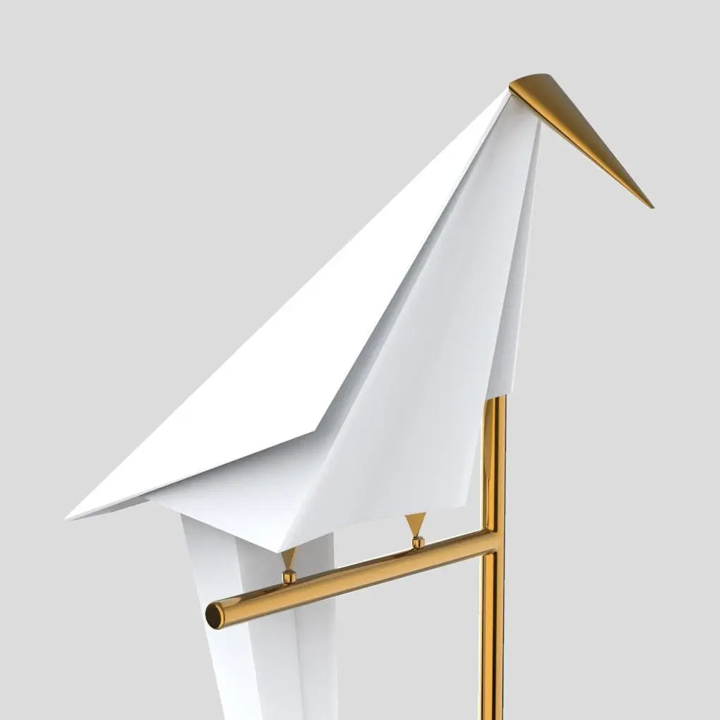 LumiOr - Lampe de Table Dorée avec Design Origami en Grue - Rynova