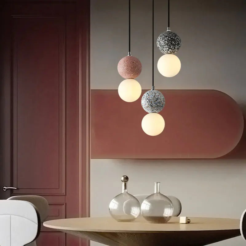 Luminaires suspendus à LED modernes LuxBright Valentina en forme de globe pour table à manger - Rynova