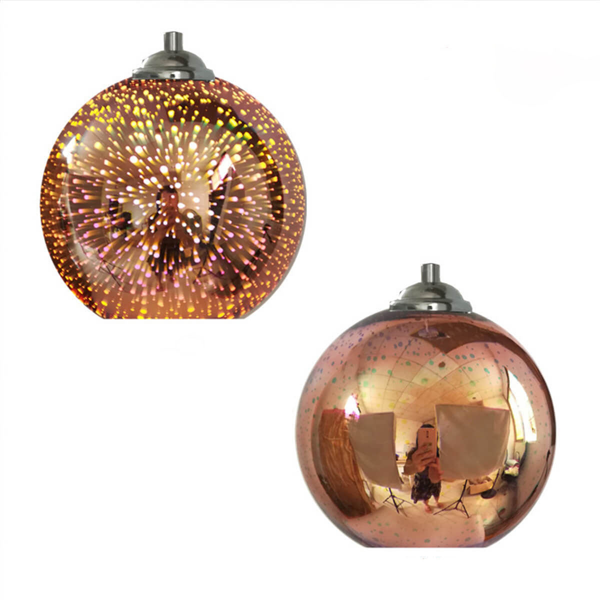 ÉclatFeu - Suspension en Verre Colorée 3D Feu d'Artifice avec Éclairage LED - Rynova