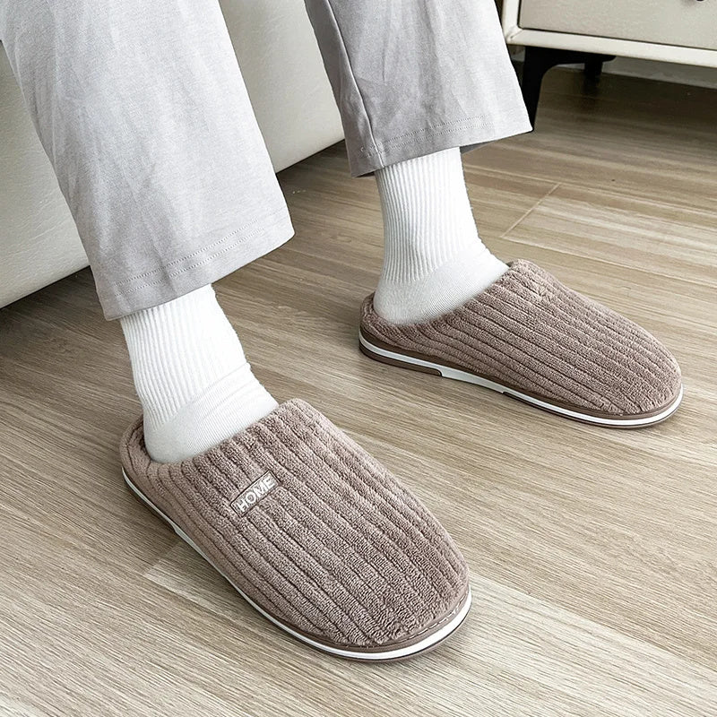 Chaleur Douce - Chaussons en coton douillets et antidérapants pour l'hiver - Rynova