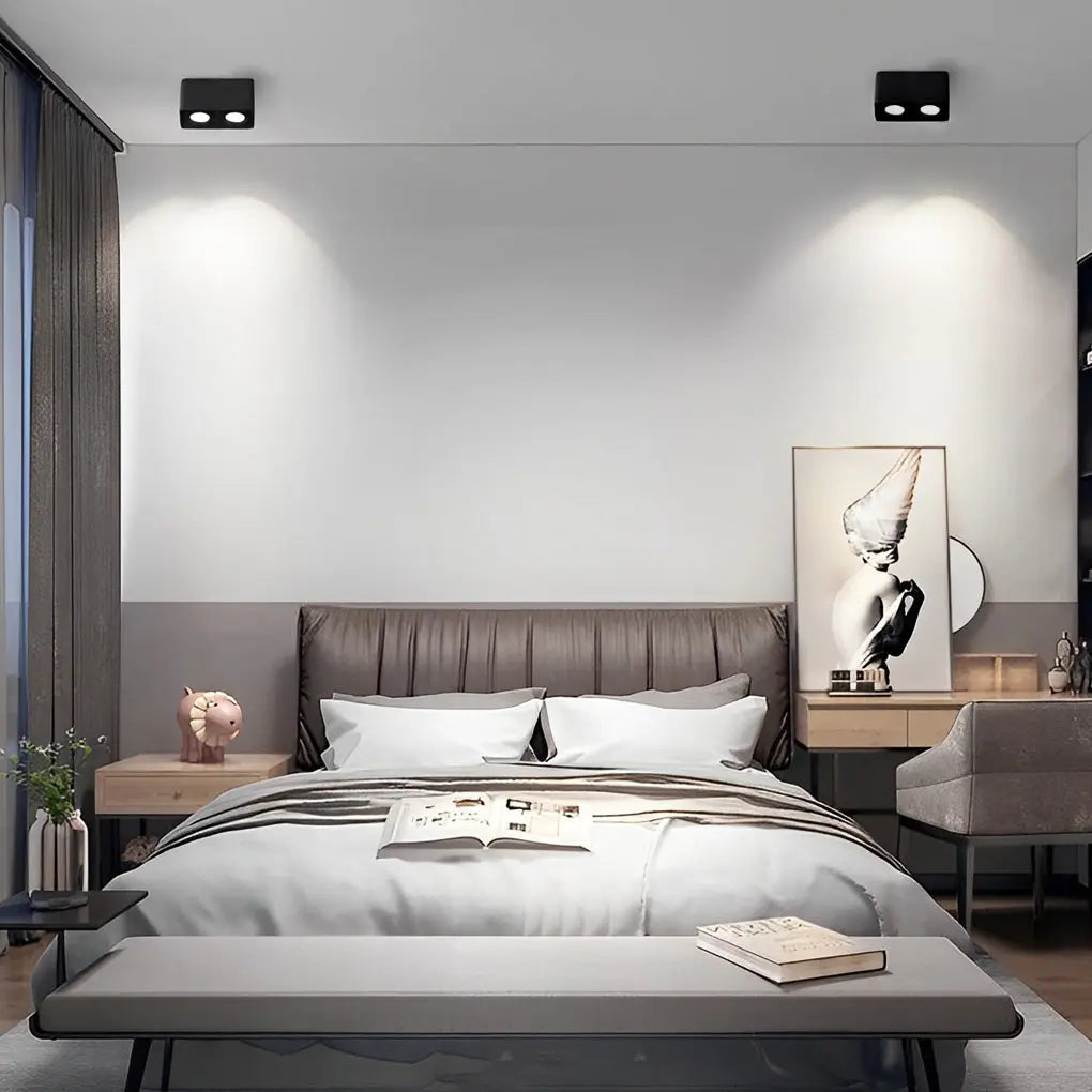 LumiCarré - Lampe de Plafond LED Carrée Ajustable avec Éclairage Dimmable en Trois Étapes - Rynova