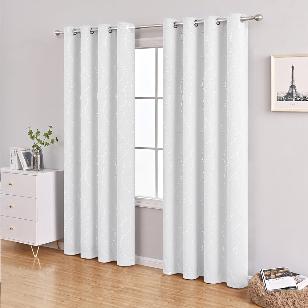VagueChic - Rideau Occultant à Motifs de Vagues et de Points pour un Intérieur Élégant - Rynova