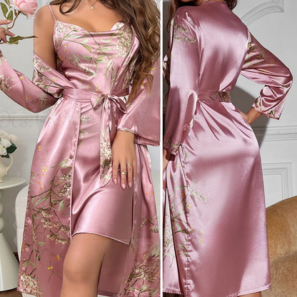 FleurSatinée – Kimono Élégant à Fleurs pour Femmes - Rynova