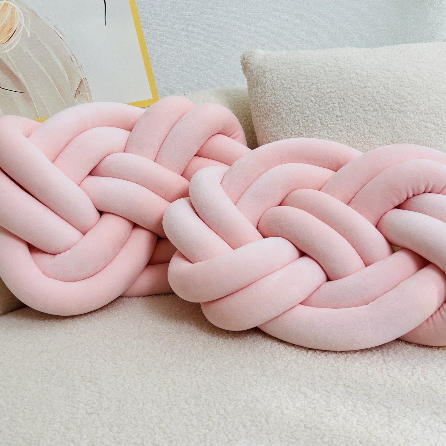 DouxNœud - Ensemble de 2 coussins en peluche décoratifs - Rynova