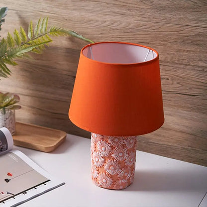 LumiFlexia - Lampe de Table Orange Évasée avec Base Découpée en Tournesol - Rynova