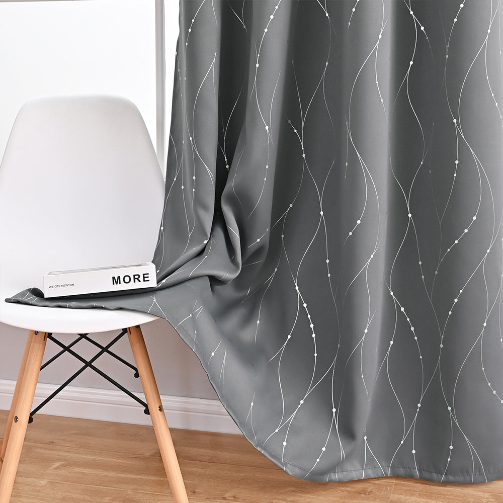 VagueChic - Rideau Occultant à Motifs de Vagues et de Points pour un Intérieur Élégant - Rynova