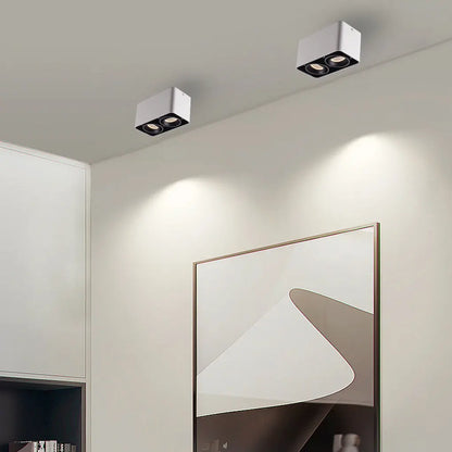 LumiFlex - Lampe de plafond carrée réglable avec éclairage LED à trois niveaux de gradation - Rynova