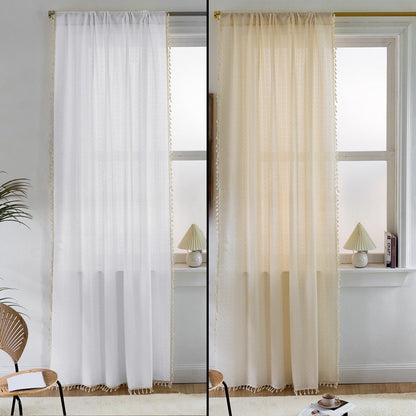 ÉléganceFrange - Rideaux en Jacquard avec Franges pour une Décoration Chic - Rynova