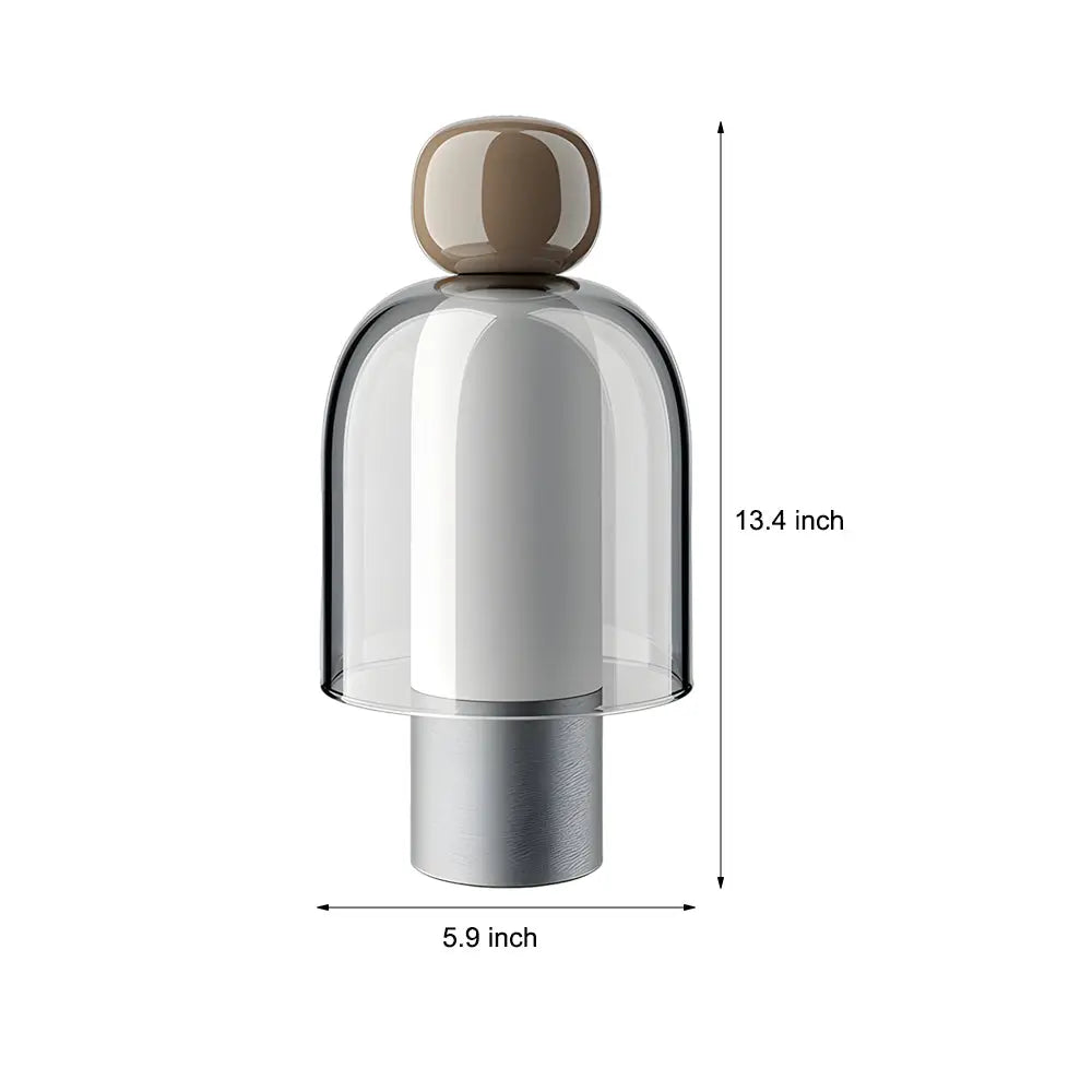 Clarté Nomade - Lampe de Table Rechargeable en Verre Transparent avec LED Dimmable - Rynova