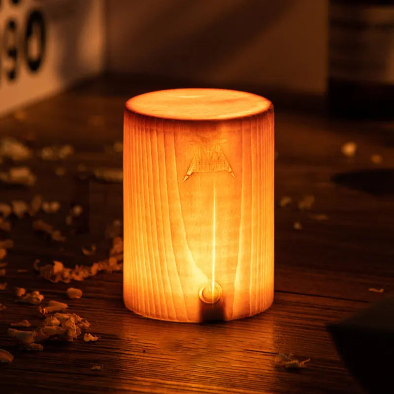ÉclatBois - Lampe de Table LED avec Batterie Rechargeable et Contrôle Tactile pour Maison et Bureau - Rynova