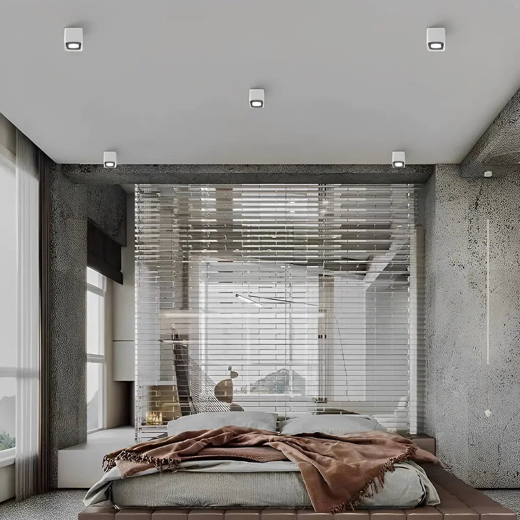 LumiFlex - Lampe de plafond carrée réglable avec éclairage LED à trois niveaux de gradation - Rynova