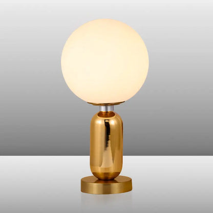 LumiSphère - Lampe Sphérique en Verre avec Socle en Métal Doré - Rynova