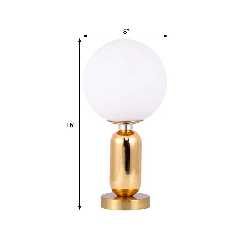 LumiSphère - Lampe Sphérique en Verre avec Socle en Métal Doré - Rynova