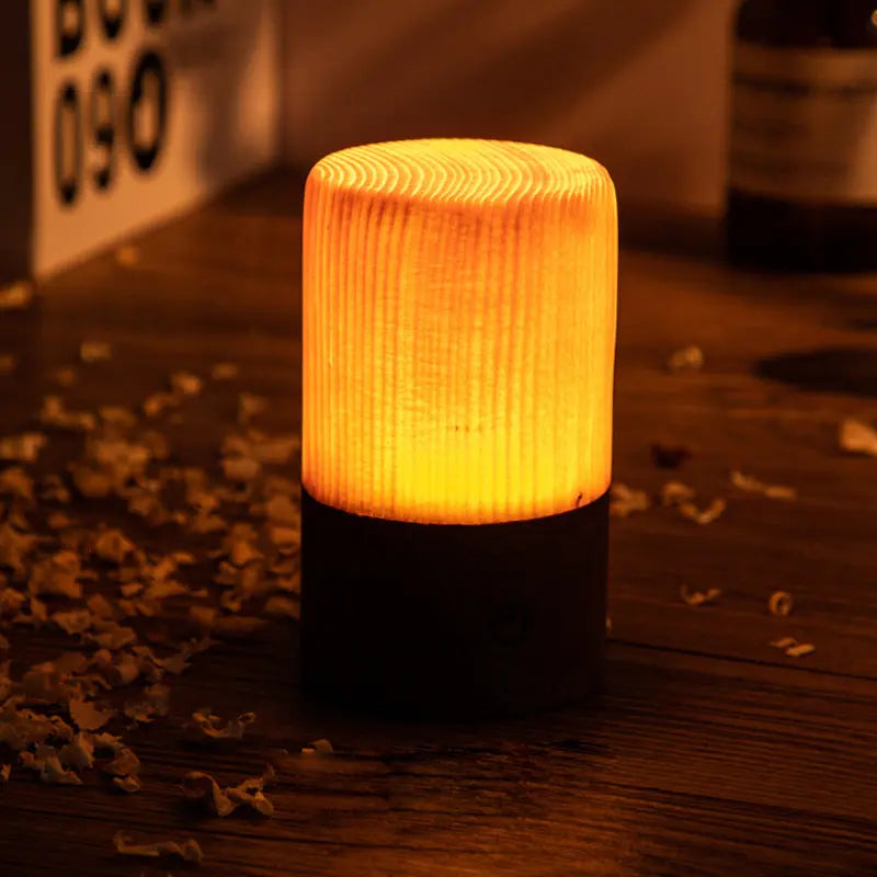 ÉclatBois - Lampe de Table LED avec Batterie Rechargeable et Contrôle Tactile pour Maison et Bureau - Rynova