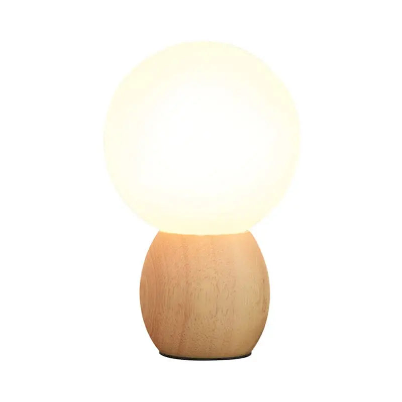 ÉclatBois - Lampe de Nuit à Boules avec Socle en Bois Naturel - Rynova