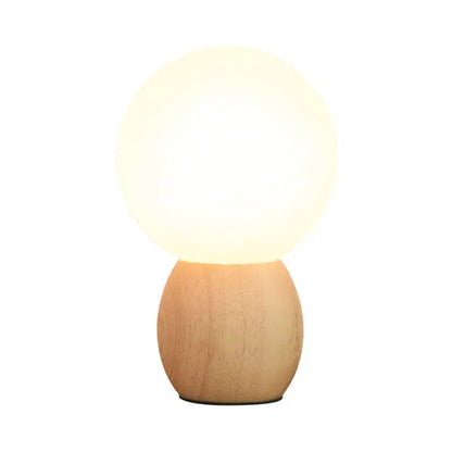 ÉclatBois - Lampe de Nuit à Boules avec Socle en Bois Naturel - Rynova