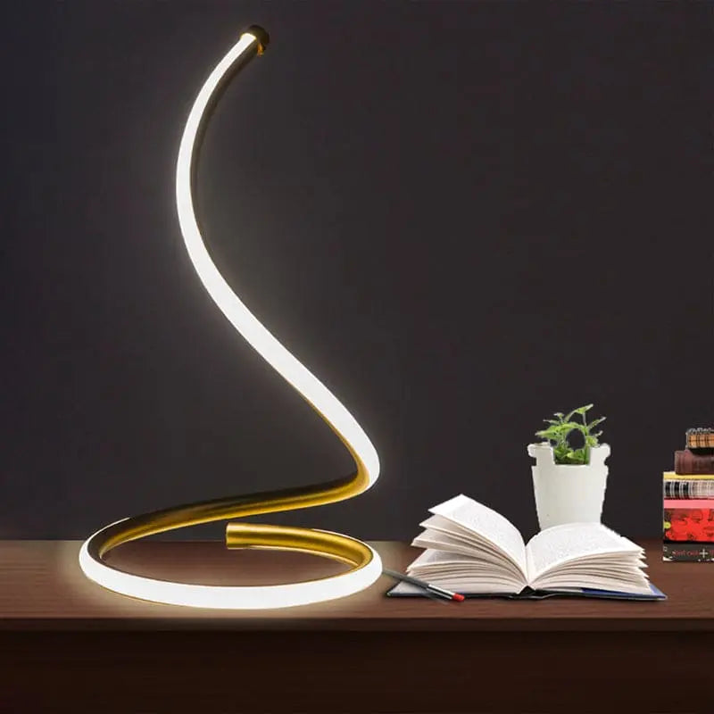 Luminéa - Lampe Spiralée en Silicagel Doré - Rynova