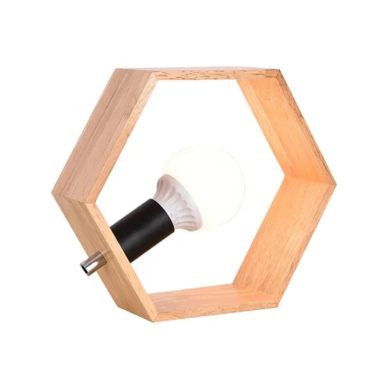 HexaLumi - Lampe de Table Hexagonale en Bois pour Ambiance Chaleureuse - Rynova