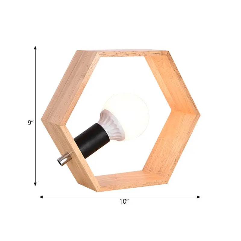 HexaLumi - Lampe de Table Hexagonale en Bois pour Ambiance Chaleureuse - Rynova