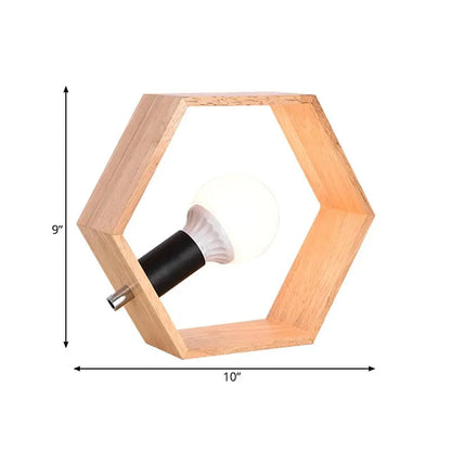 HexaLumi - Lampe de Table Hexagonale en Bois pour Ambiance Chaleureuse - Rynova