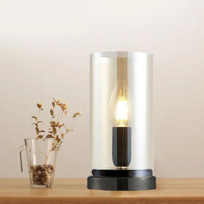LumiNoir - Lampe de Table Industrielle en Verre Noir pour Salon - Rynova