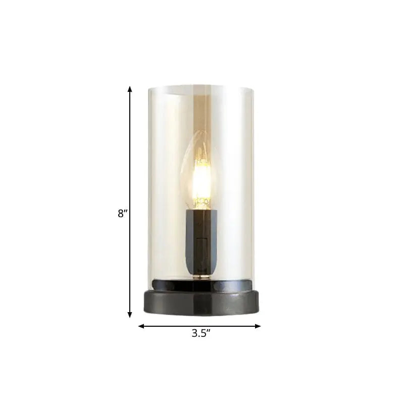 LumiNoir - Lampe de Table Industrielle en Verre Noir pour Salon - Rynova