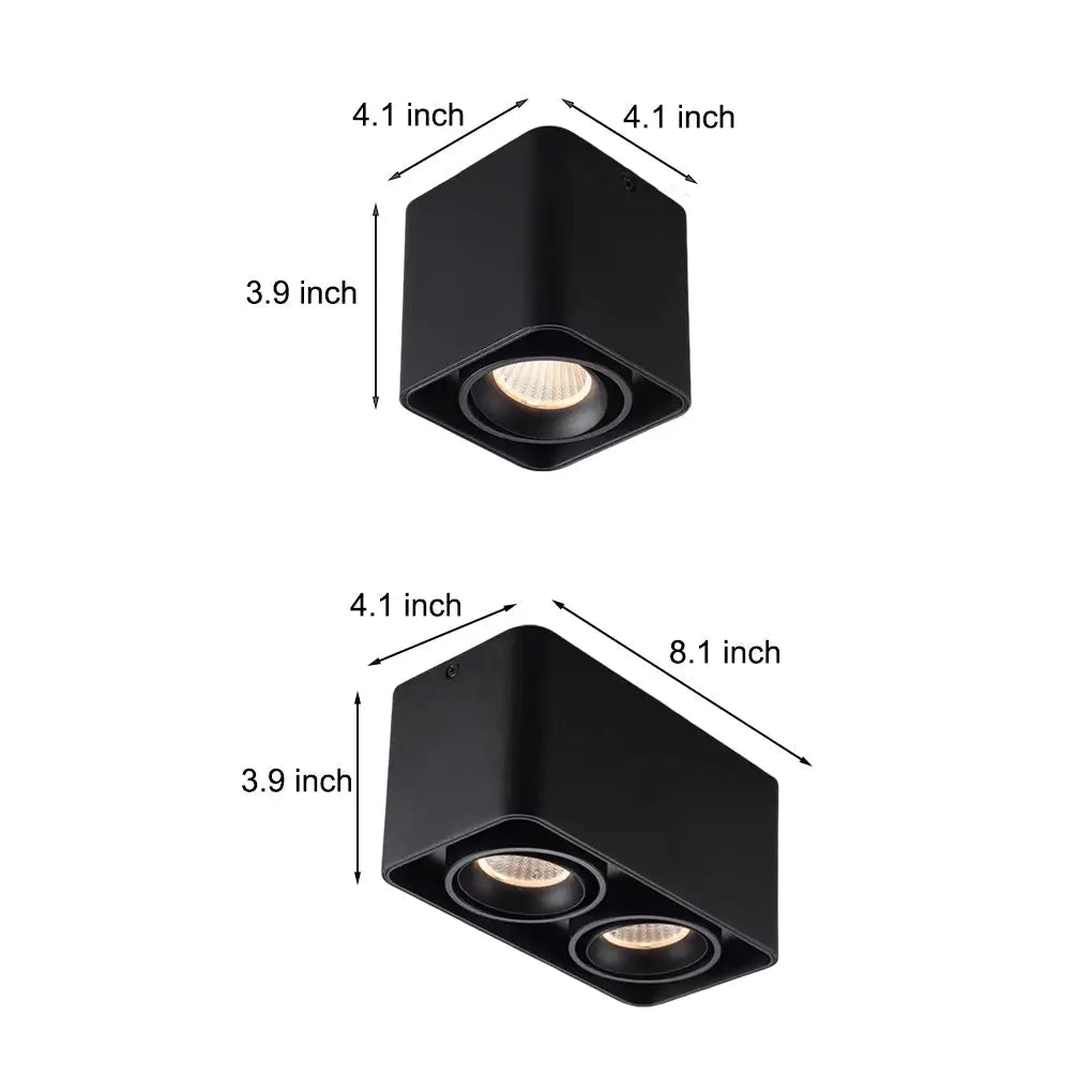 LumiFlex - Lampe de plafond carrée réglable avec éclairage LED à trois niveaux de gradation - Rynova