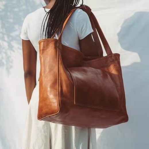 Lunaria - Sac à provisions en PU pour femmes, grand modèle rétro - Rynova