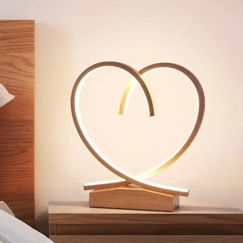 HeartWood - Table de Nuit en Bois avec Cœur Sculpté - Rynova