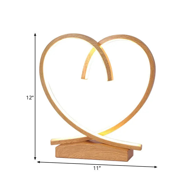HeartWood - Table de Nuit en Bois avec Cœur Sculpté - Rynova