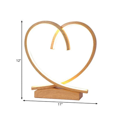 HeartWood - Table de Nuit en Bois avec Cœur Sculpté - Rynova