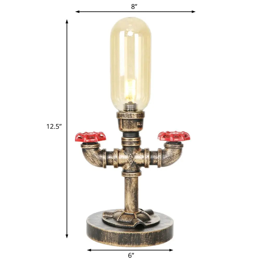 MecaLume - Lampe de Table Design Industriel avec Tuyau Métallique - Rynova
