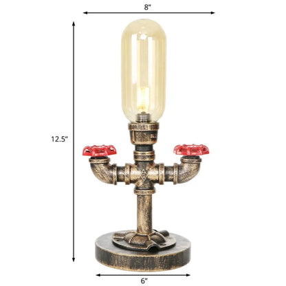 MecaLume - Lampe de Table Design Industriel avec Tuyau Métallique - Rynova