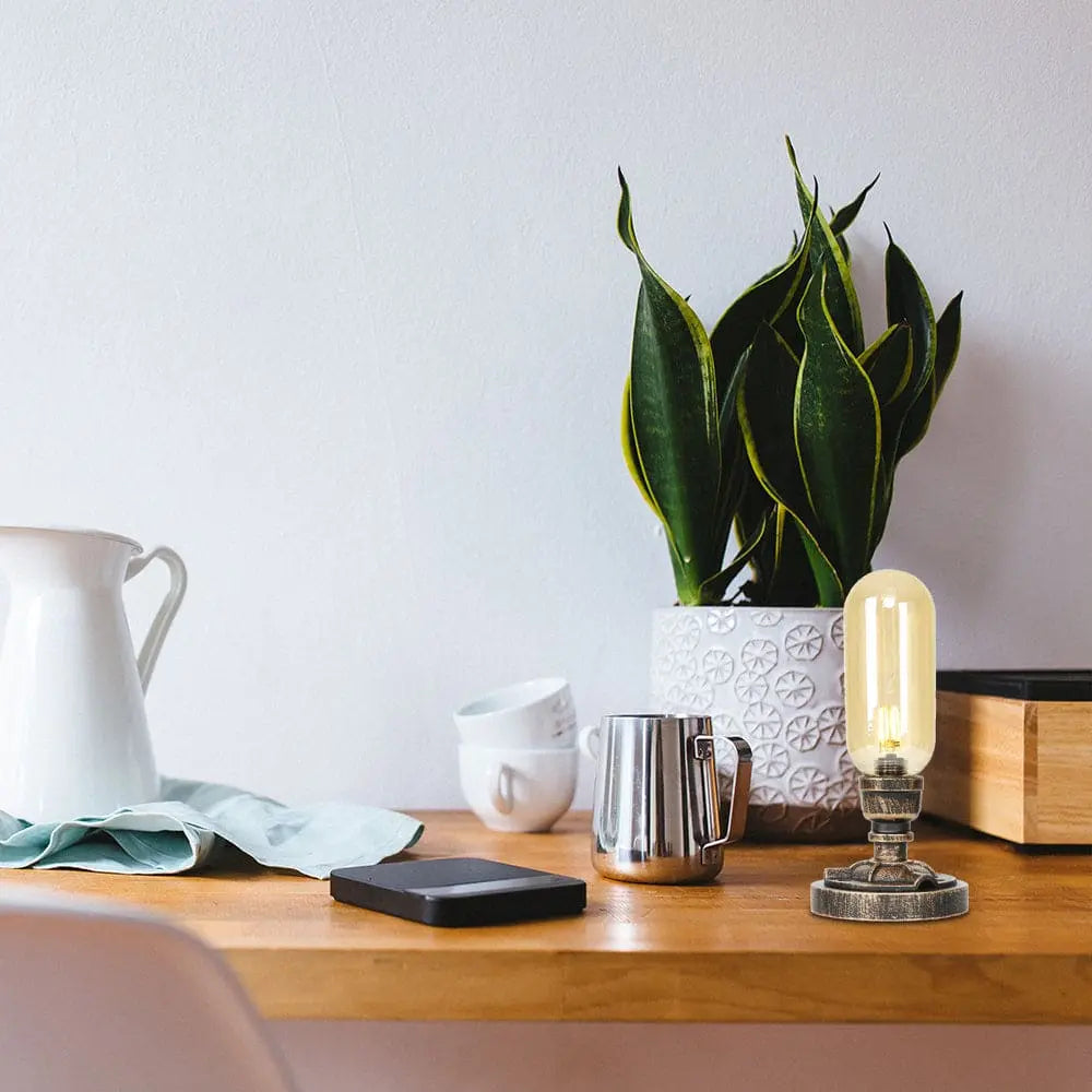 MecaLume - Lampe de Table Design Industriel avec Tuyau Métallique - Rynova