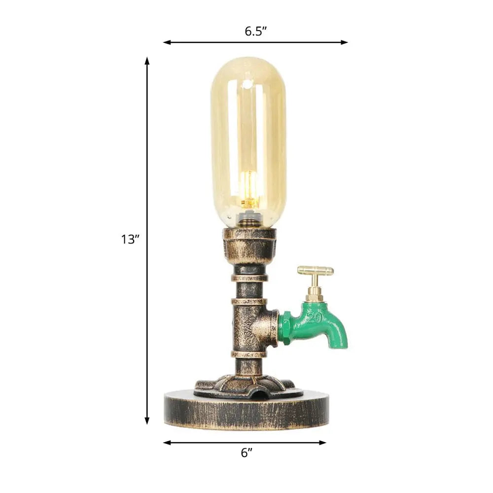 MecaLume - Lampe de Table Design Industriel avec Tuyau Métallique - Rynova